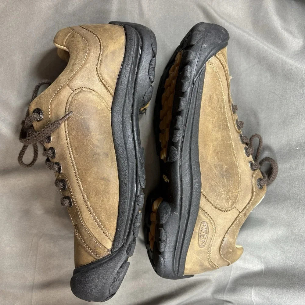 KEEN Presidio Classic Brown Leather Hiking Shoes Men's Size 9.5M, Rubber Soles